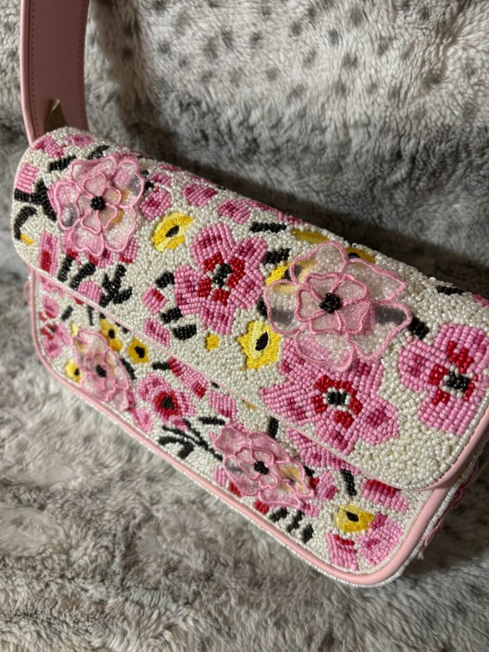 STAUD TOMMY BEADED BLOSSOM FLORAL TAPESTRY Shoulder Bag MSRP$395 Artistic & Chic - Picture 7 of 16